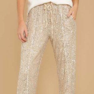 RedDress Boutique Sequin Gold Joggers
